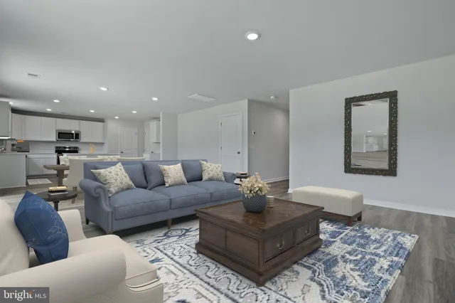 a living room with furniture