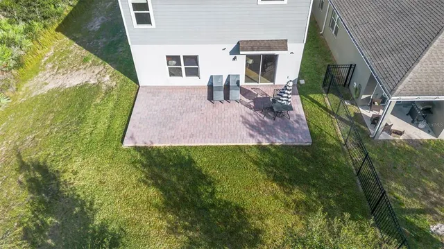 a view of a lake with a garden