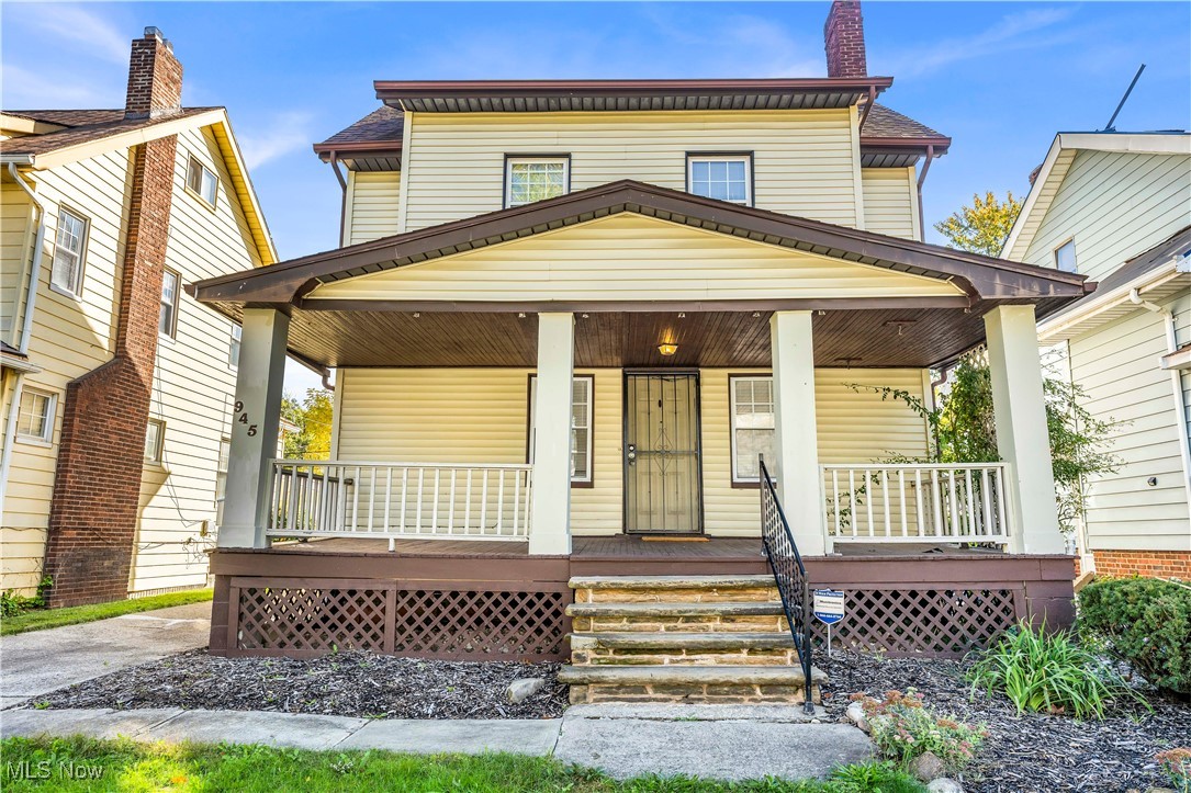 945 Nela View Road Cleveland Heights, OH 44112 - Photo 2 of 27 View of front facade with covered porch and a chimney