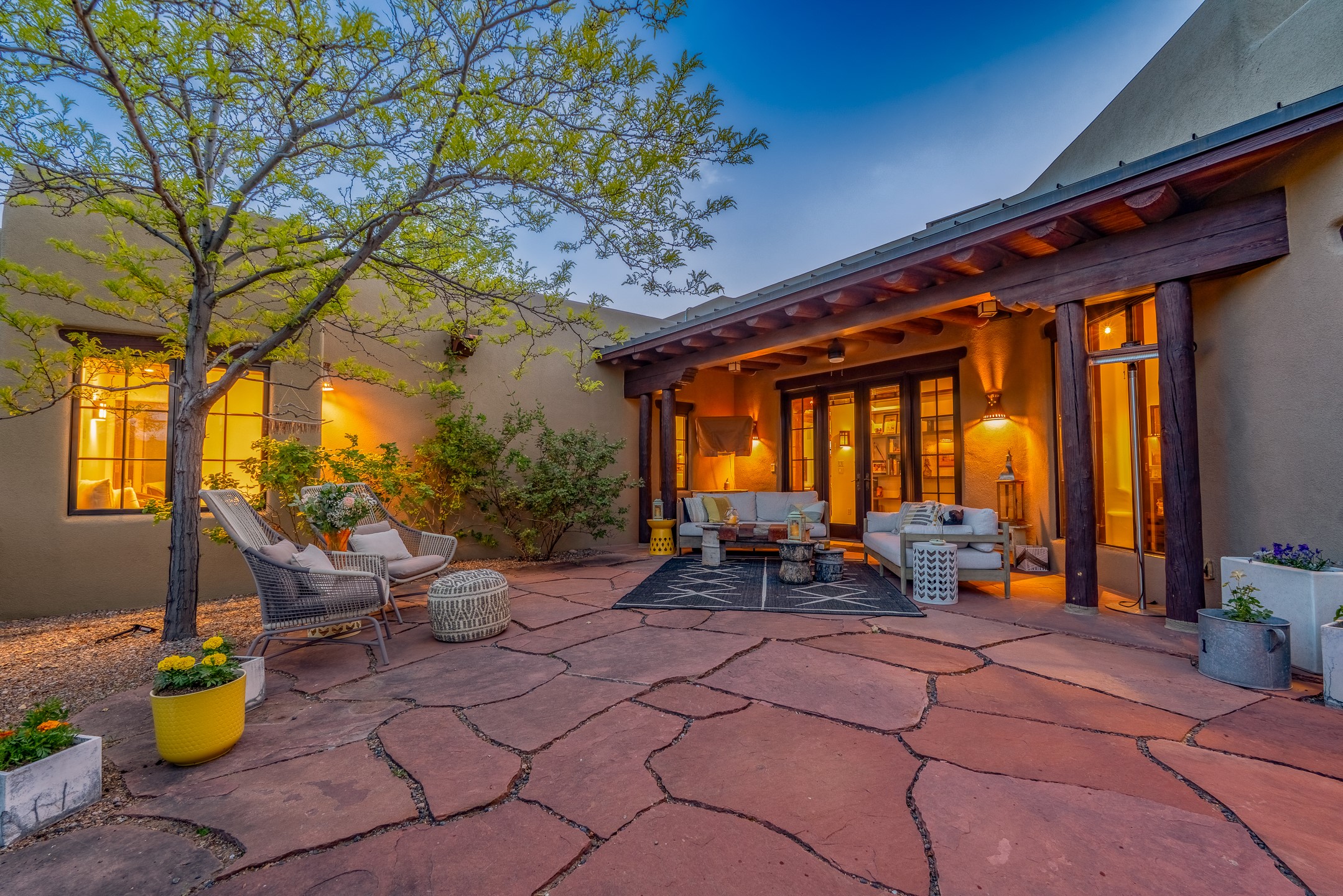 148 Barranca Road Santa Fe, NM 87501 - Photo 52 of 86 Outdoor living room adjacent to the wet bar
