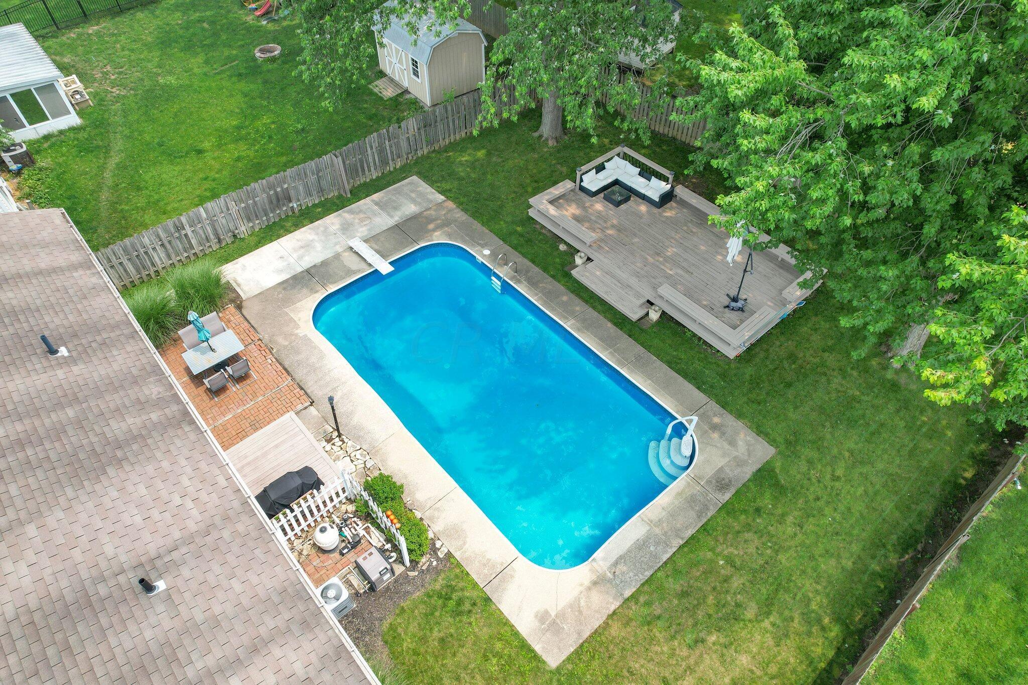 188 Landover Road Columbus, OH 43230 - Photo 60 of 65 Overhead View of Backyard and Pool