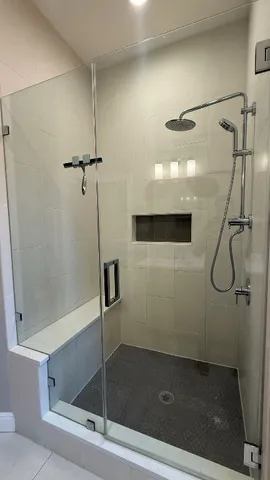 a bathroom with a shower