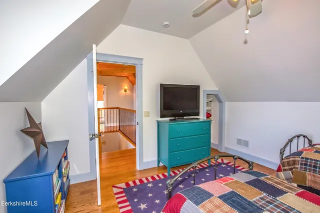 a view of staircase with large window