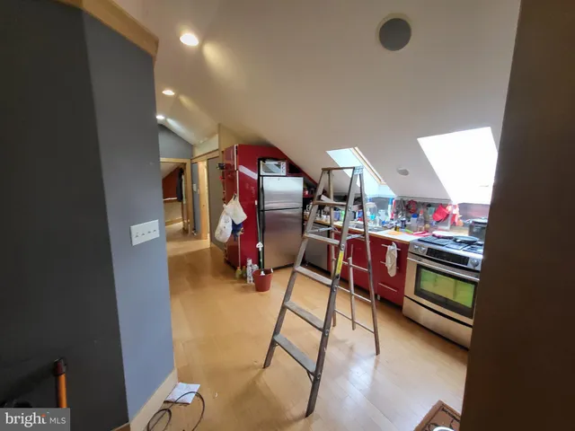 a storage room with washer and dryer