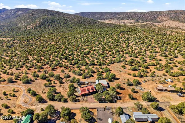 a view of a city with mountain