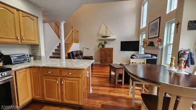 a bedroom with a bed and furniture