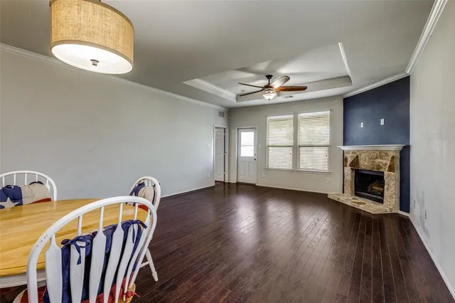 a view of livingroom with furniture and fireplace