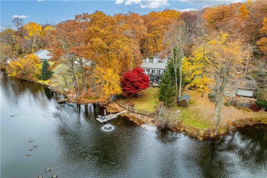 205 Mountain Road Ridgefield, CT 06877 - Photo 1 of 1 Aerial view of Lake Home w/dock!