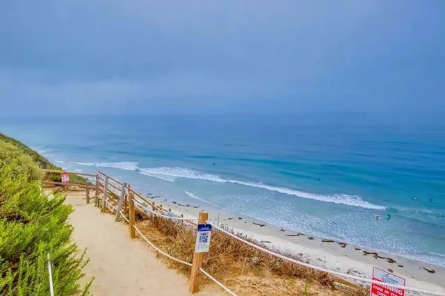 a view of beach and small space