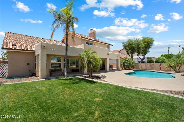 an aerial view of a house