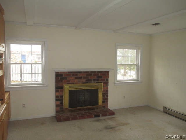 1201 Black Heath Road Midlothian, VA 23113 - Photo 10 of 17 an empty room with a fireplace and windows