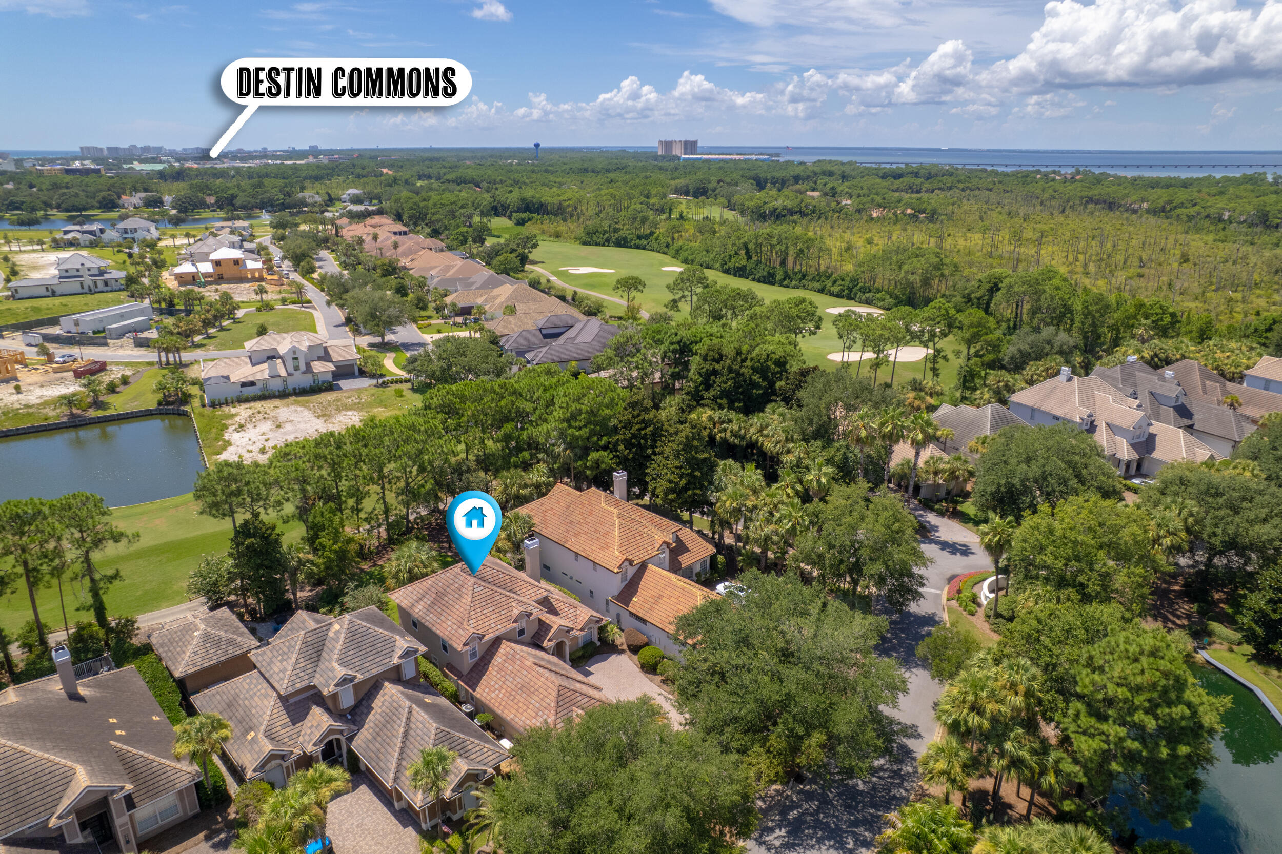 298 Ketch Court Destin, FL 32541 - Photo 78 of 79 an aerial view of residential houses with outdoor space and a lake view