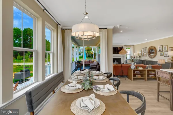 a view of a dining room and livingroom view
