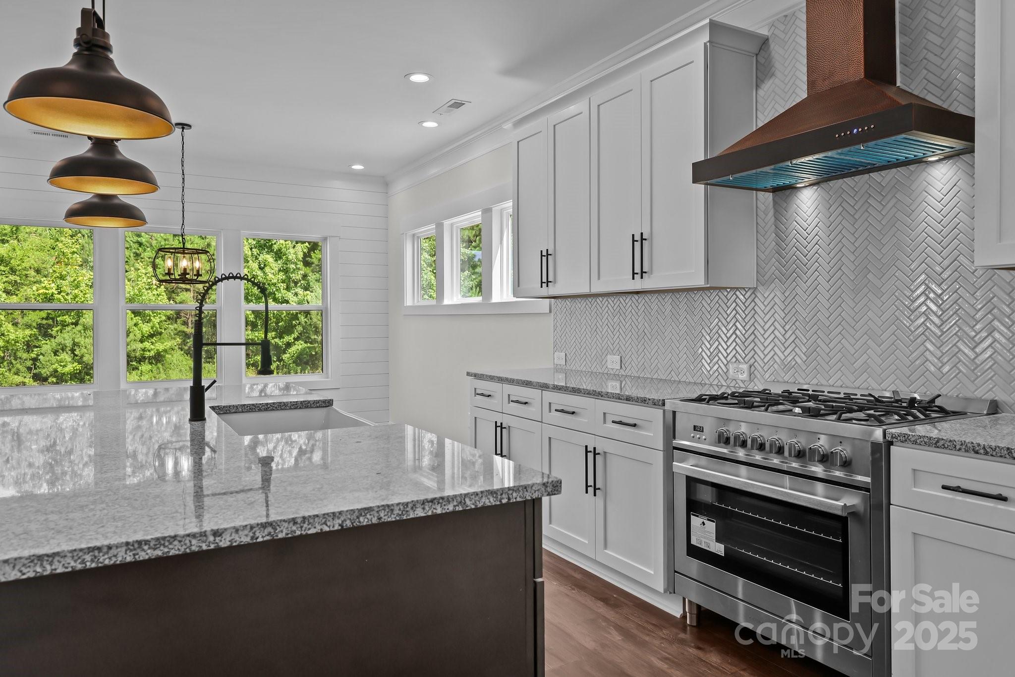 4040 Daugherty Road China Grove, NC 28023 - Photo 25 of 45 a kitchen with stainless steel appliances granite countertop a sink a stove and a window