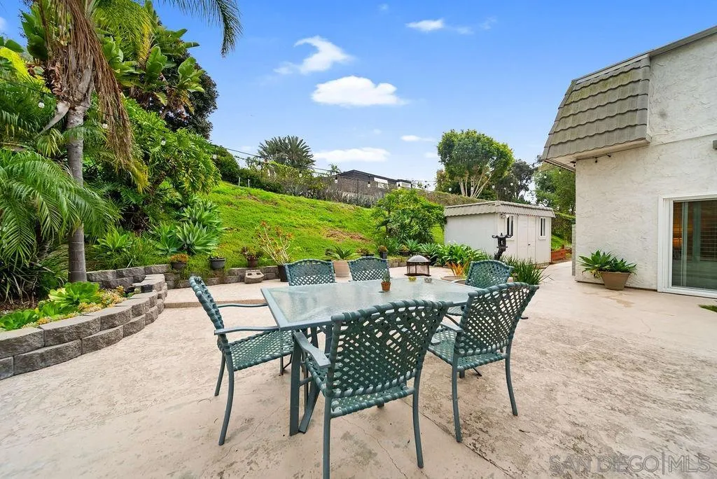 2210 Valley Road Oceanside, CA 92056 - Photo 32 of 45 a view of a patio with table and chairs and potted plants