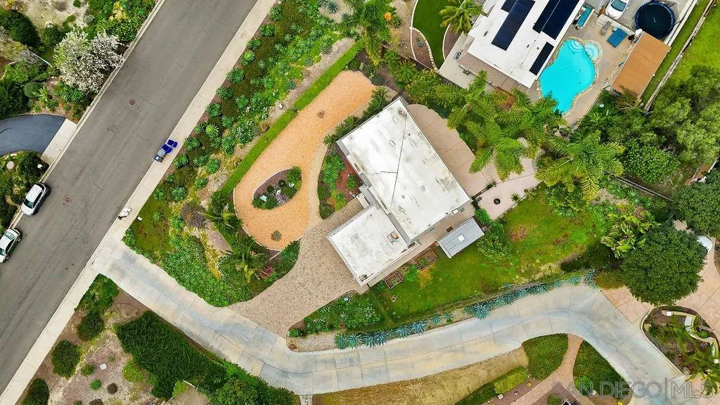 2210 Valley Road Oceanside, CA 92056 - Photo 45 of 45 an aerial view of a house with a garden and swimming pool