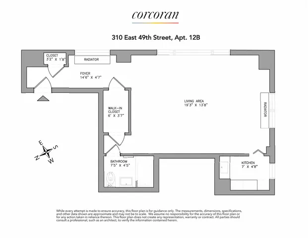$470,000 | 310 East 49th Street, Unit 12B | Midtown East