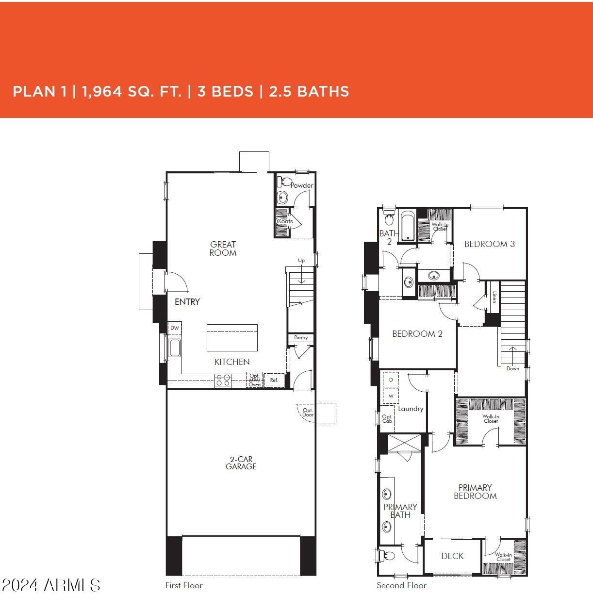 2425 West Rowel Road Phoenix, AZ 85085 - Photo 18 of 18 Plan 1 Floorplan Dual Primary Closets