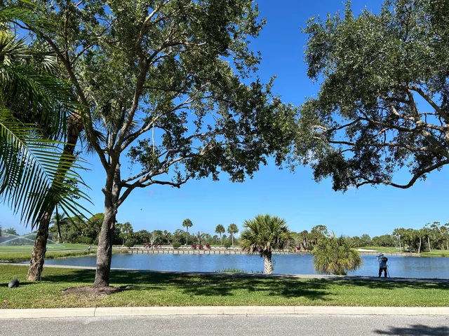 an outdoor view with patio
