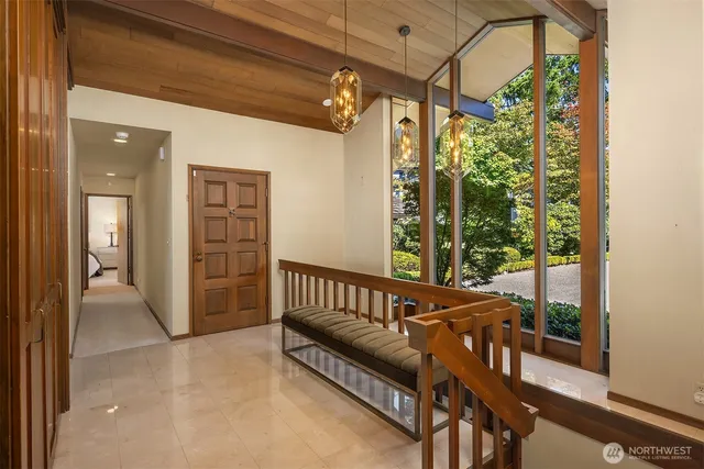 a view of a porch with furniture
