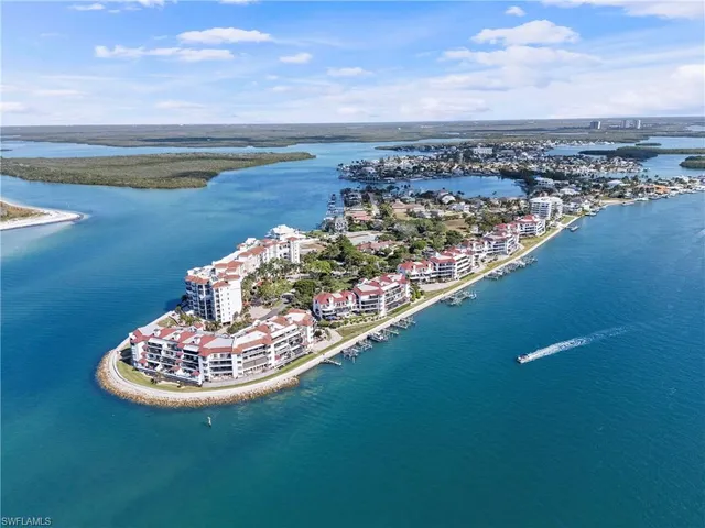a view of a water with a building