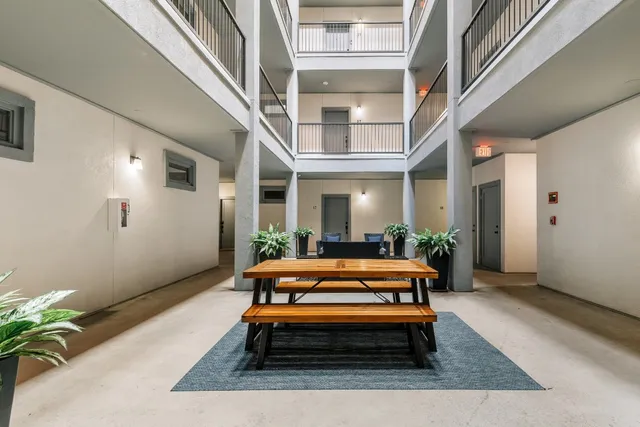 a outdoor space with patio furniture