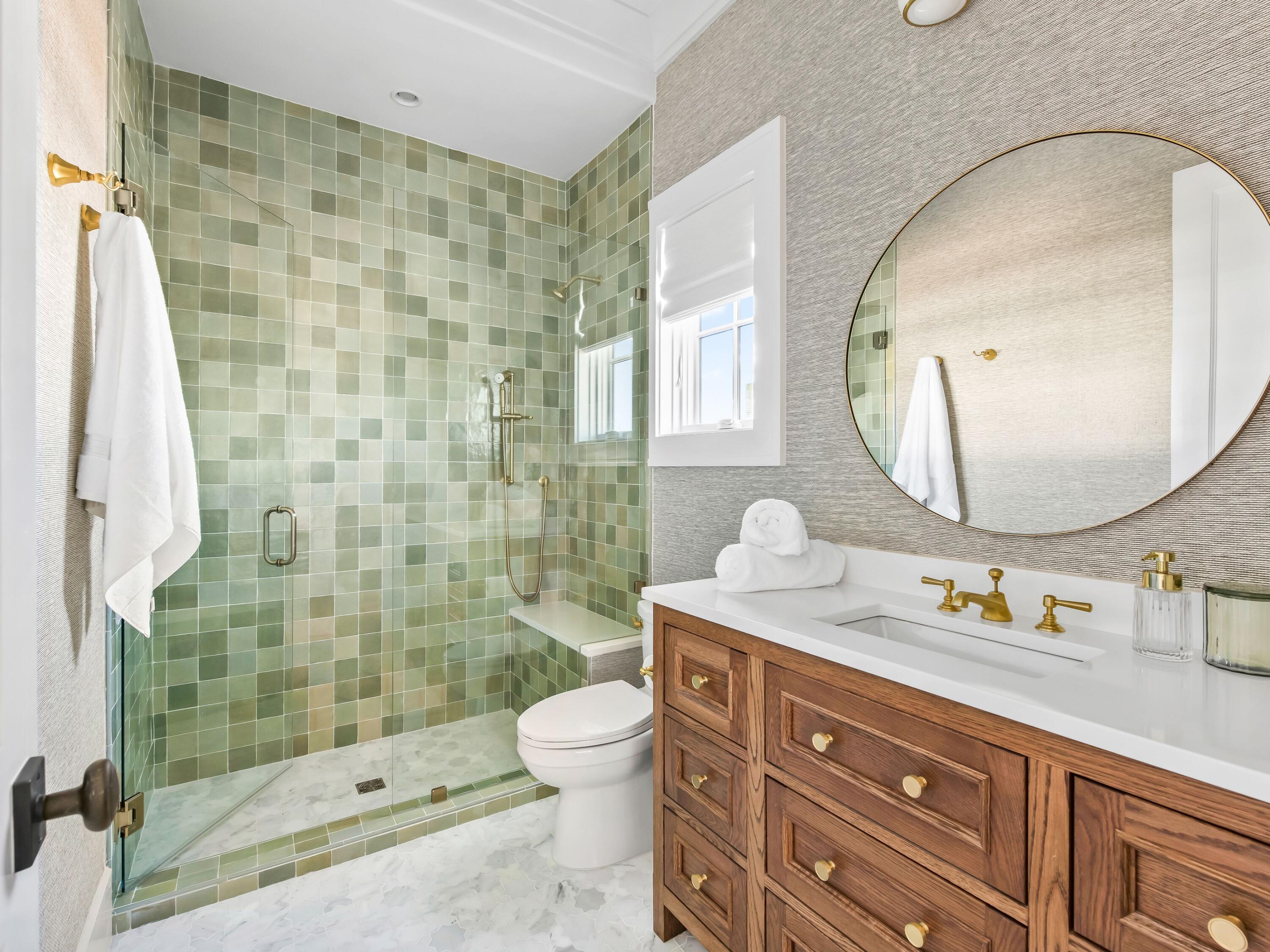 Lot 19 West Lupin Beach Dr Inlet Beach Inlet Beach, FL 32461 - Photo 16 of 57 a bathroom with a sink mirror toilet and shower