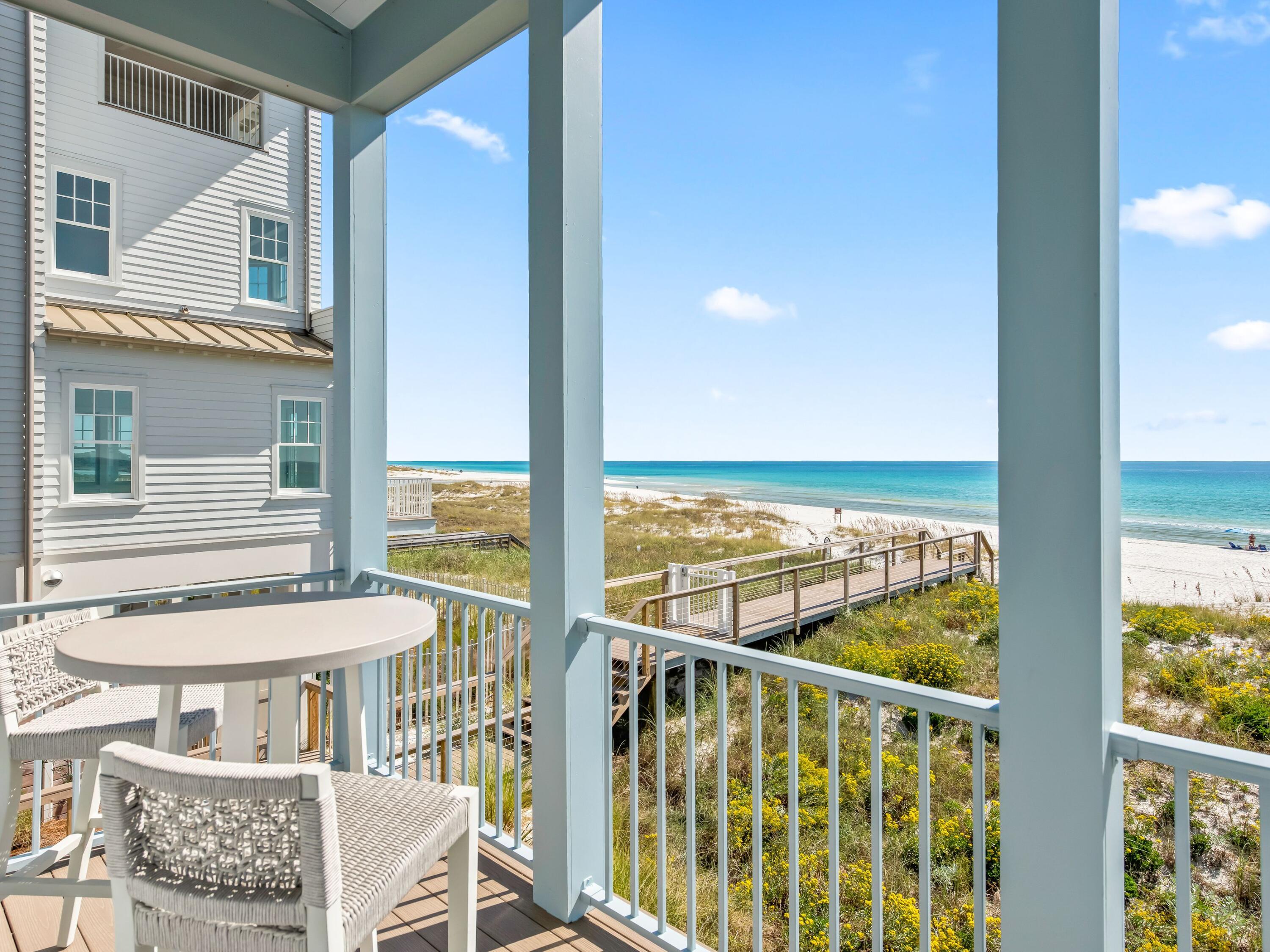 Lot 19 West Lupin Beach Dr Inlet Beach Inlet Beach, FL 32461 - Photo 25 of 57 a view of a balcony with chair and wooden floor