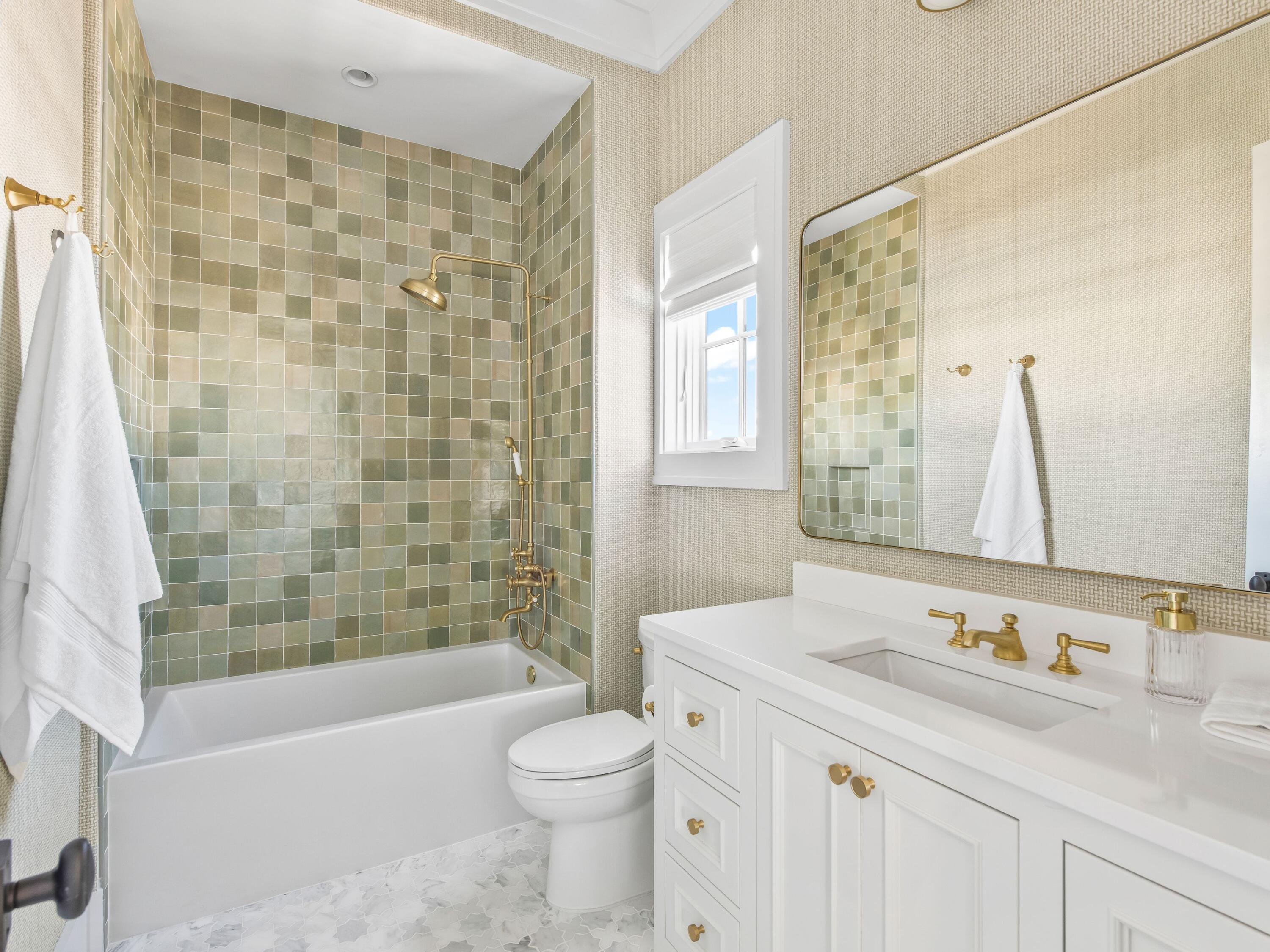 Lot 19 West Lupin Beach Dr Inlet Beach Inlet Beach, FL 32461 - Photo 31 of 57 a bathroom with a granite countertop sink toilet a mirror and shower