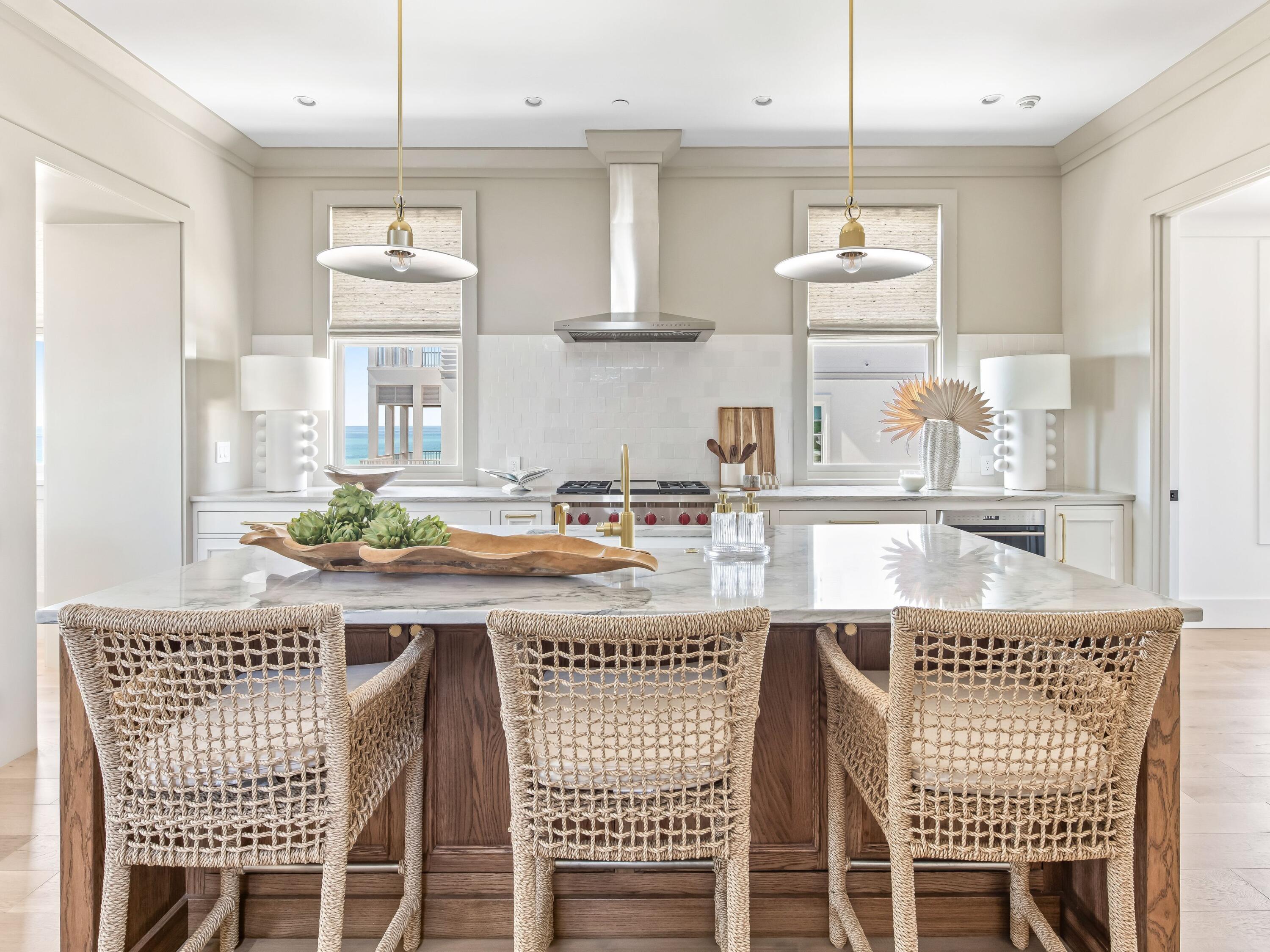 Lot 19 West Lupin Beach Dr Inlet Beach Inlet Beach, FL 32461 - Photo 10 of 57 a kitchen with stainless steel appliances granite countertop a sink and a refrigerator