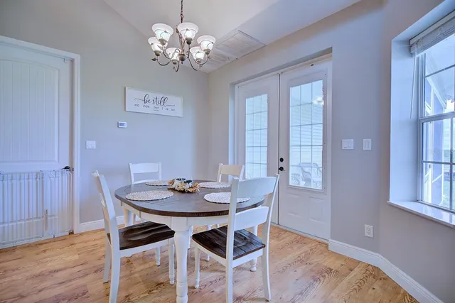 a workspace with furniture and a window