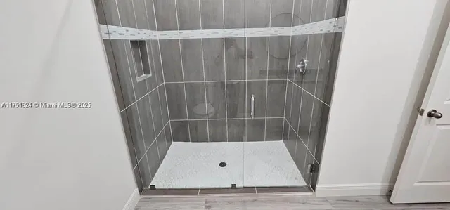 a view of wooden door