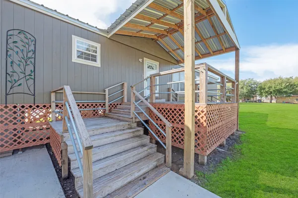 a view of a lake with a big yard