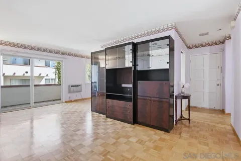 an empty room with a window