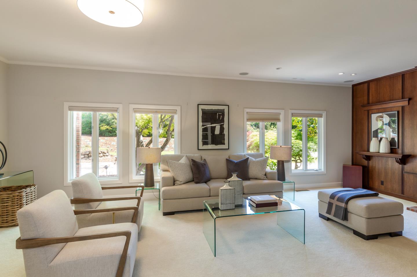 1210 Cañada Road Woodside, CA 94062 - Photo 14 of 60 a living room with furniture and a large window