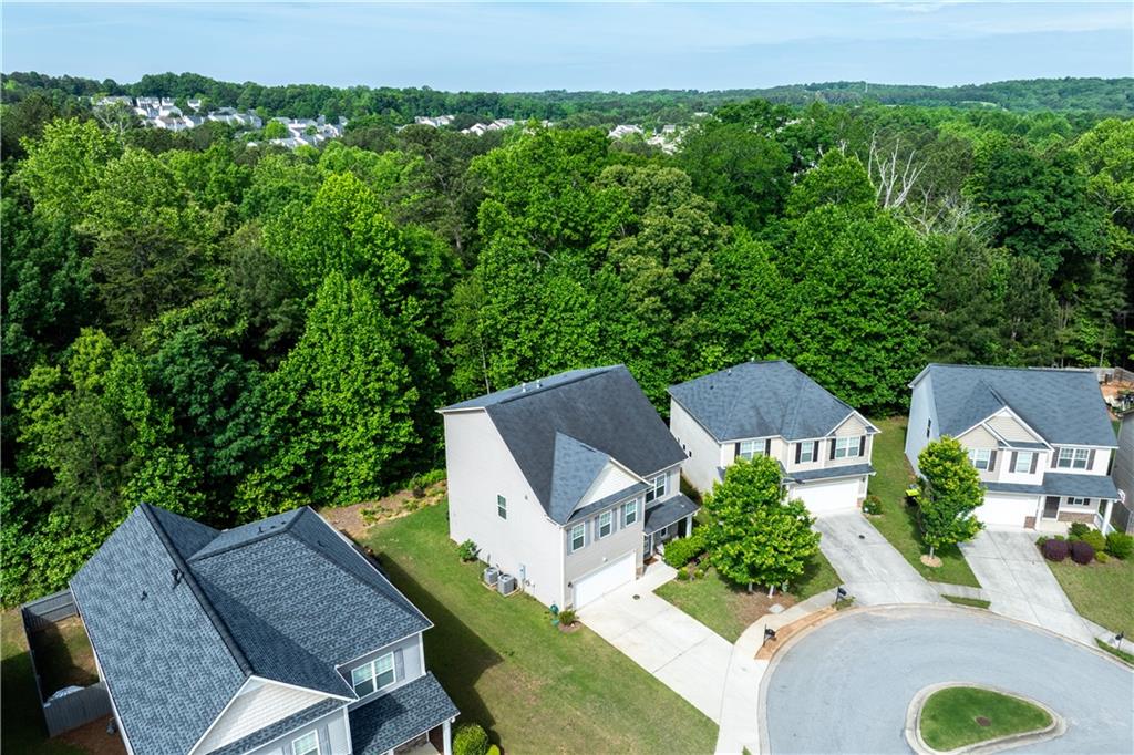 291 Boulder Run Hiram, GA 30141 - Photo 43 of 46 an aerial view of a house with garden space and street view