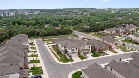 an aerial view of a house