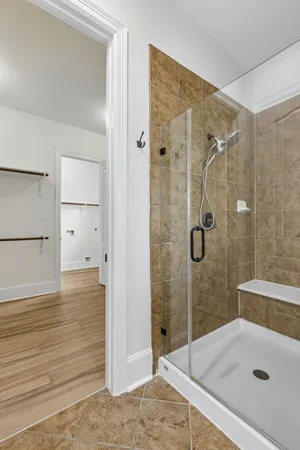 a bathroom with a shower