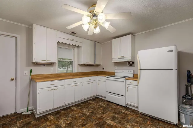 a white refrigerator freezer sitting inside of a kitchen