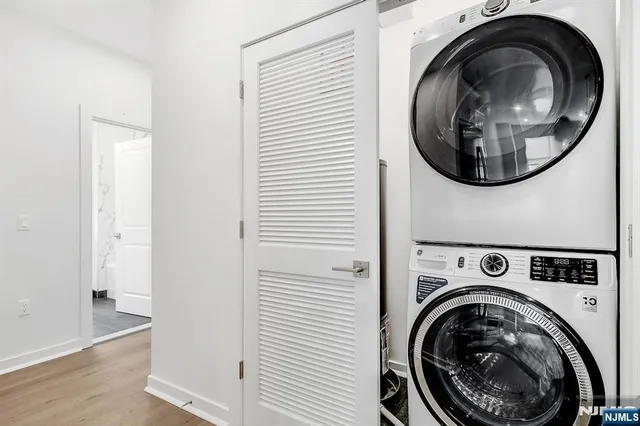 a view of washer and dryer in a utility room