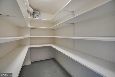 a storage room with empty racks