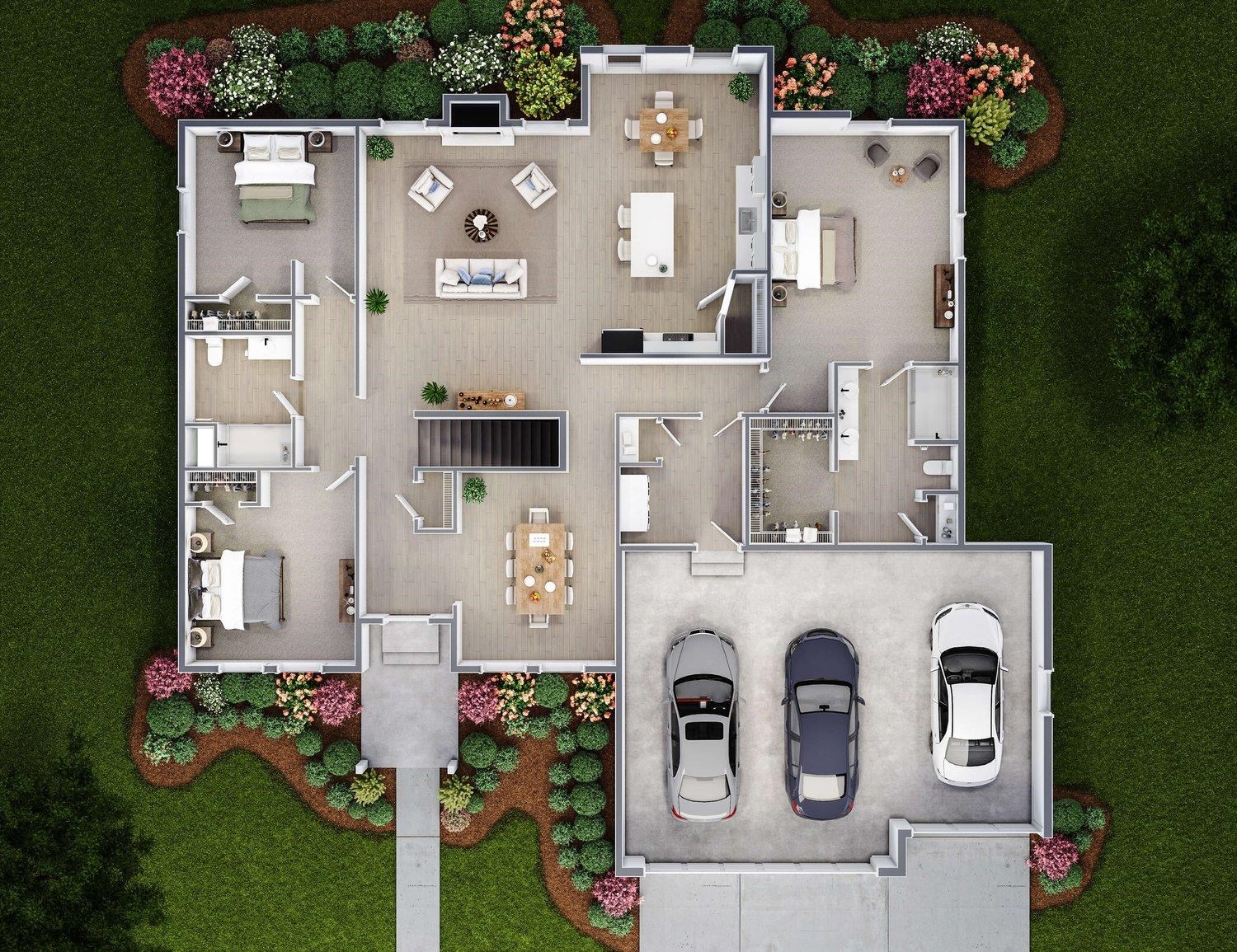787 Biscayne Place Roscoe, IL 61073 - Photo 2 of 2 an aerial view of a house with a yard and seating area