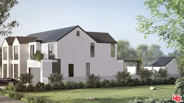 a view of a house with pool and chairs