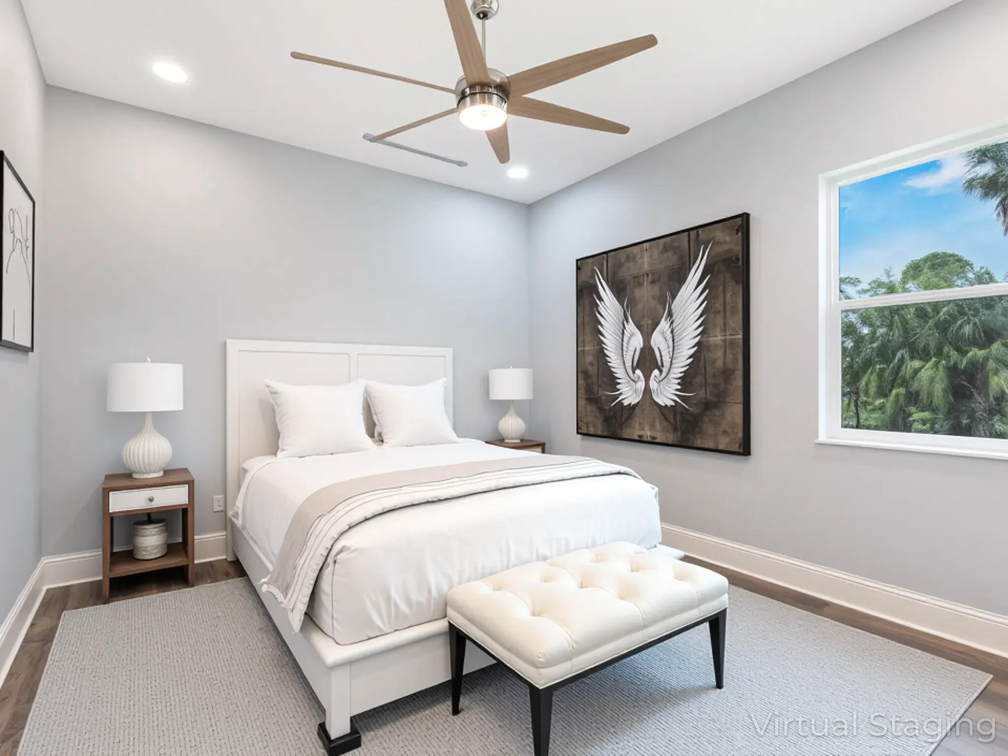 17436 71st Lane North Loxahatchee, FL 33470 - Photo 41 of 50 a bedroom with a bed and a painting on the wall