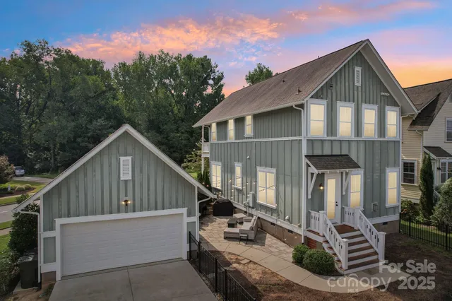 a front view of a building with street view