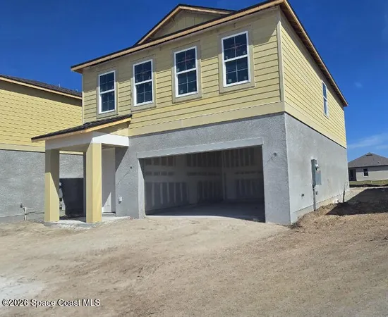 a front view of a house with a space