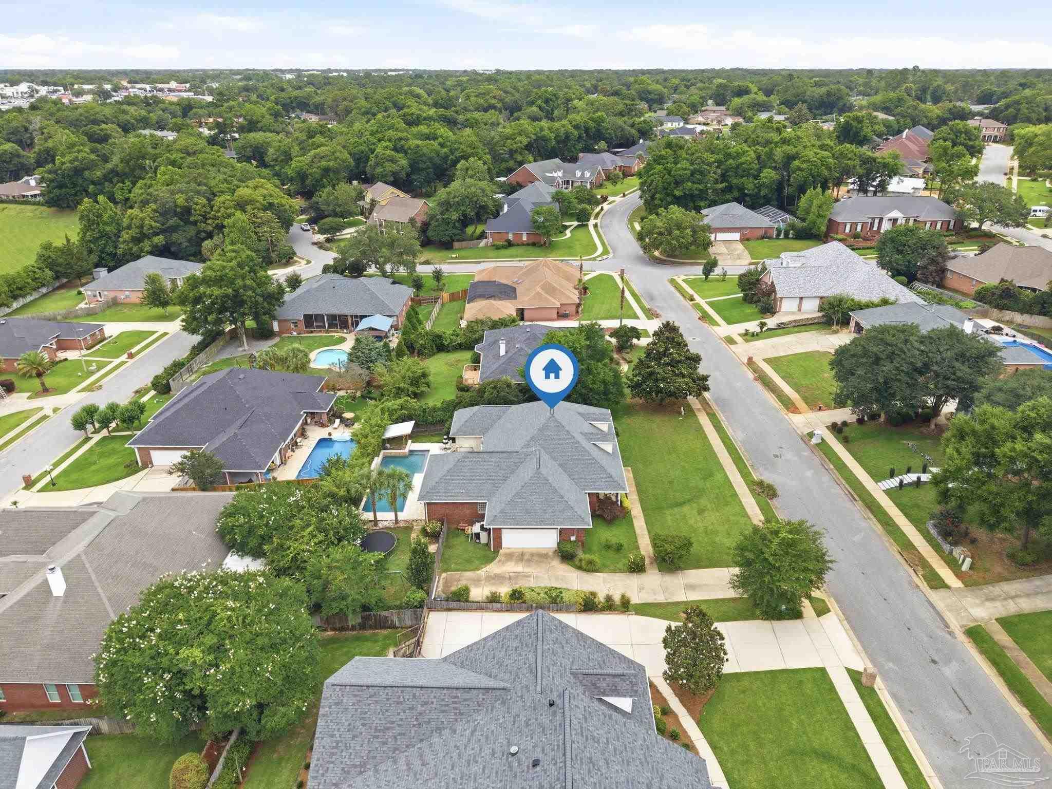 5931 Otter Point Road Pensacola, FL 32504 - Photo 59 of 67 an aerial view of a house with a garden