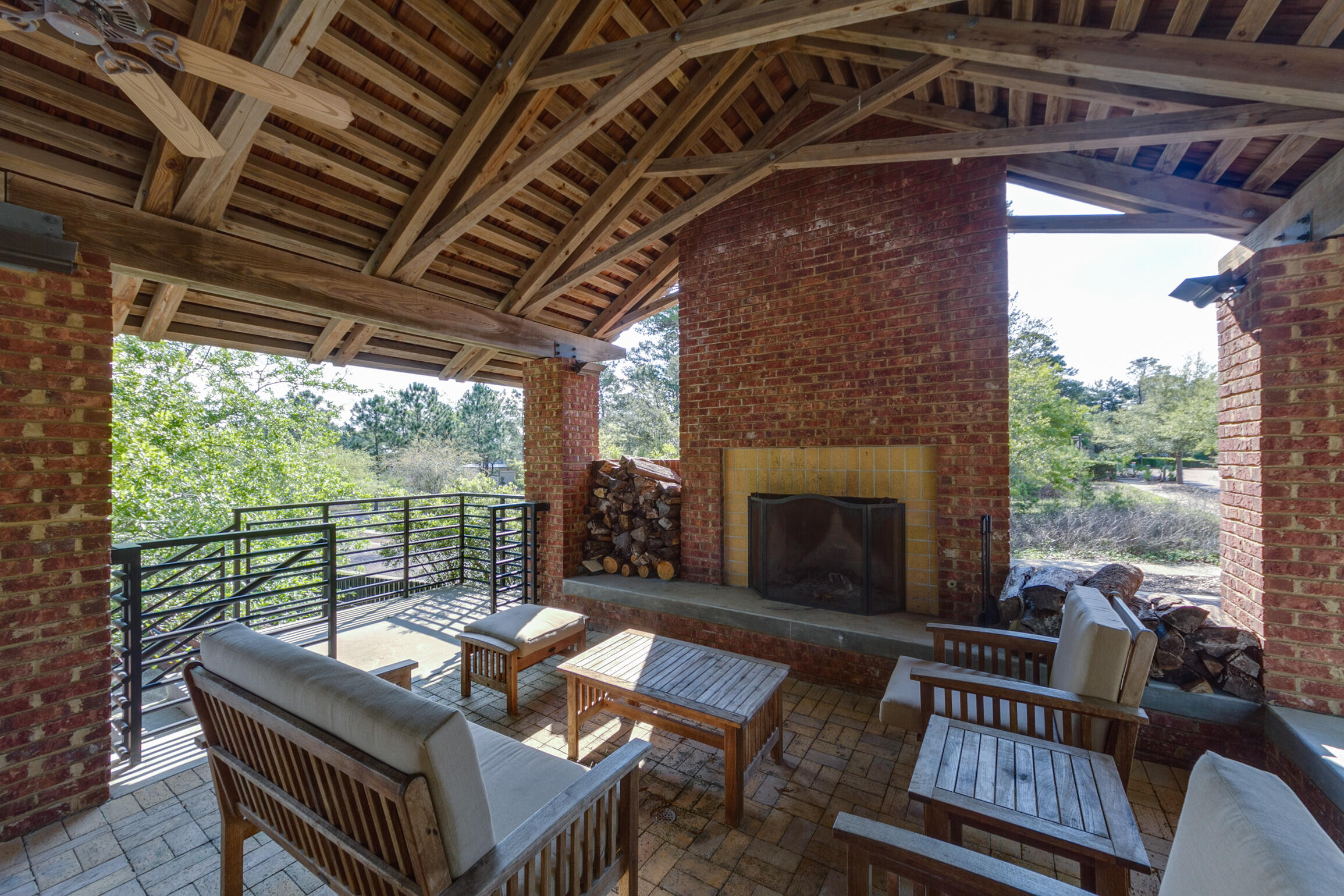 34 Okeechobee West Santa Rosa Beach, FL 32459 - Photo 51 of 91 a outdoor living space with patio furniture and a fireplace