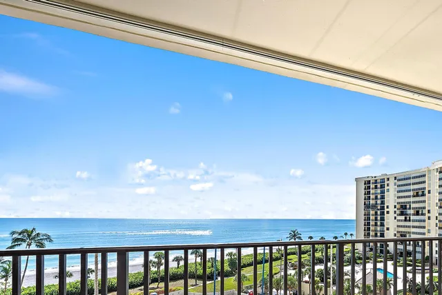 a view of balcony with city view