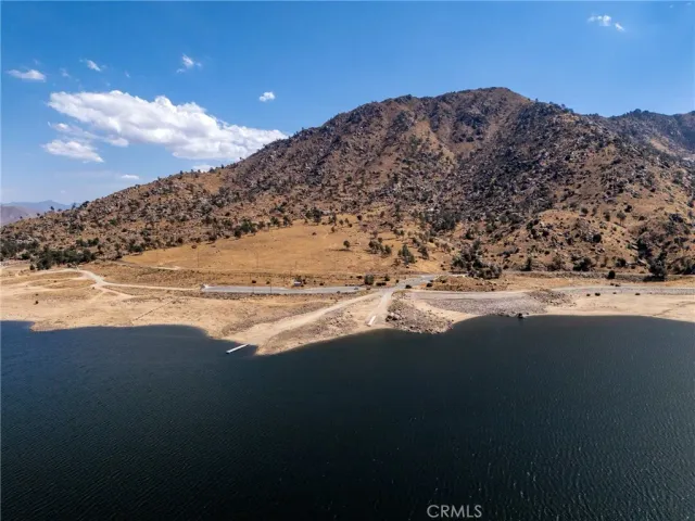 a view of a lake with a mountain